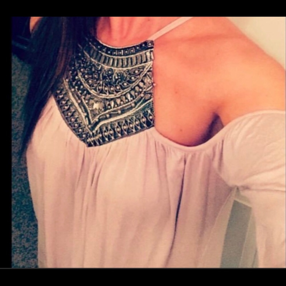 Venus beaded cold shoulder